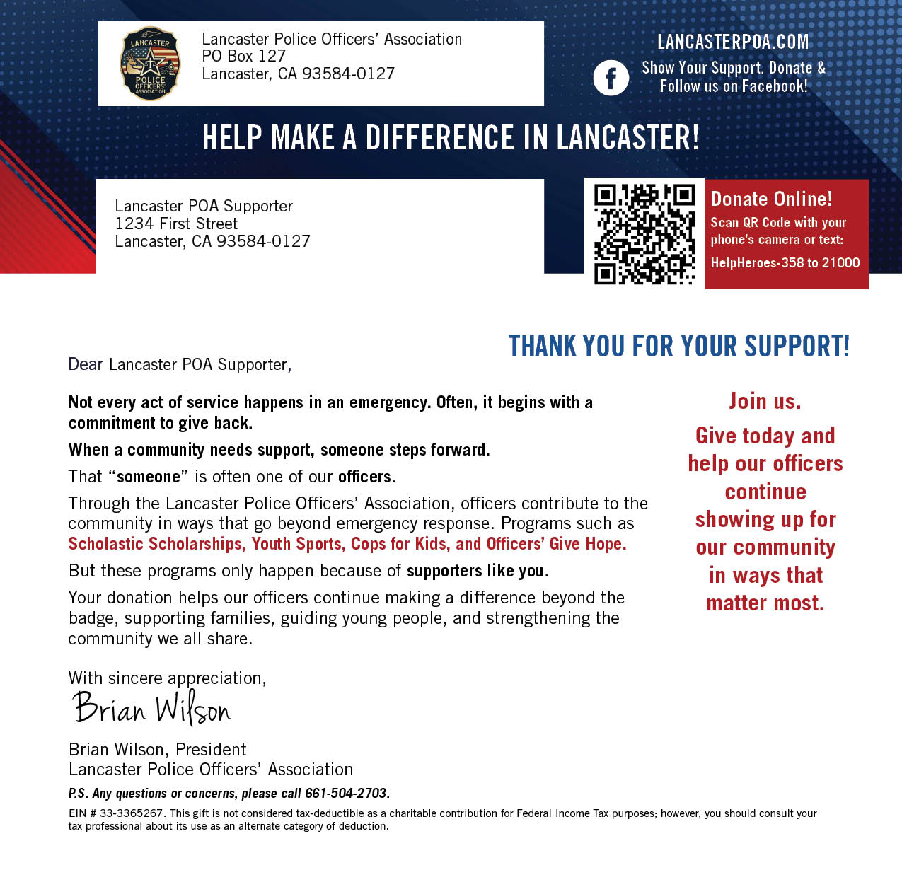Donation Letter